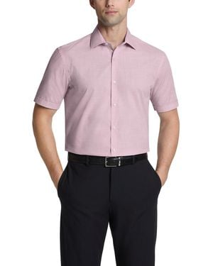Van Heusen Slim-fit Short-sleeve Spread Collar Shirt - Blue