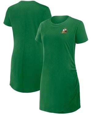 Fanatics Oregon Ducks Ruched Drape T-shirt Dress - Green