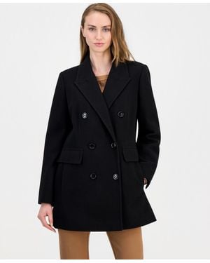 Anne Klein Double-breasted Peacoat - Black