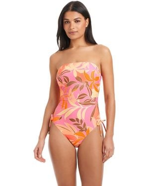 Sanctuary Bandeau Neck One-piece Swimsuit - Red