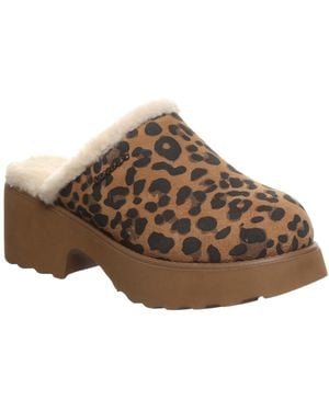 BEARPAW Marnie Suede Slip-on Clogs - Brown