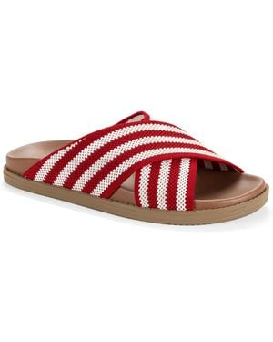 Style & Co. Roryy Knit X-band Footbed Sandals - Red