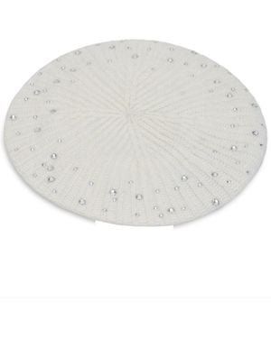 KARL LAGERFELD Studded Beret Hat - White