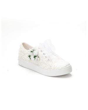 Forever & Always Shoes Rosalie Flower Bridal Sneaker - White