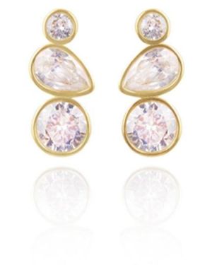 TSEATJEWELRY Ava Earrings 18k Gold Plated On Stainless Steel - White