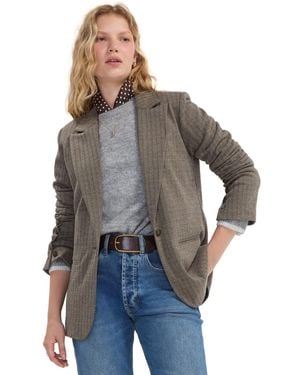 Liverpool Los Angeles Herringbone Notch Collar Blazer - Gray