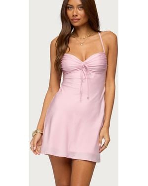 Edikted Christina Satin Effect Mini Dress - Pink