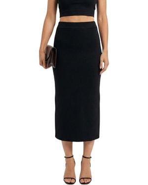 Modenaire High-rise Knit Midi Skirt - Black