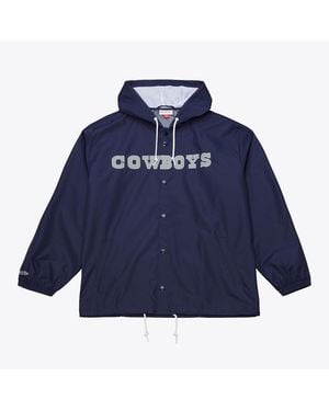 Mitchell & Ness Dallas Cowboys Full-snap Hooded Coaches Jacket - Blue