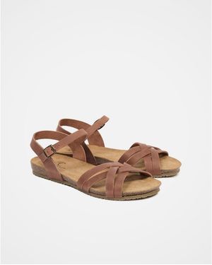 Celtic & Co. Multistrap Open Toe Flat Sandal - White