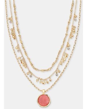 Style & Co. Stone Inlay Layered Pendant Necklace - Metallic