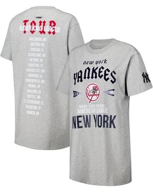 Pro Standard And New York Yankees Oversized City Tour T-shirt Dress - Gray