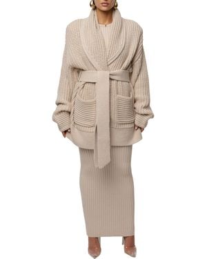 JLUXLABEL Hazel Knit Cardigan - Natural