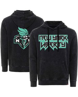 Sportiqe And New York Liberty Rock Roll Collection Jimi Mineral Wash Pullover Hoodie - Black