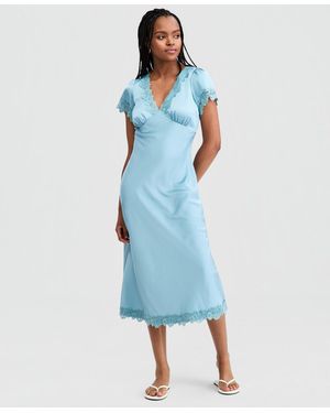And Now This Satin Slip Dress - Blue