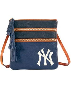 Dooney & Bourke New York Yankees Infield Triple Zip Crossbody Purse - Blue