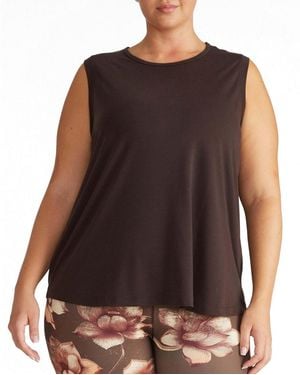UNIVERSAL STANDARD Plus Size Mia Movement Tank - Brown