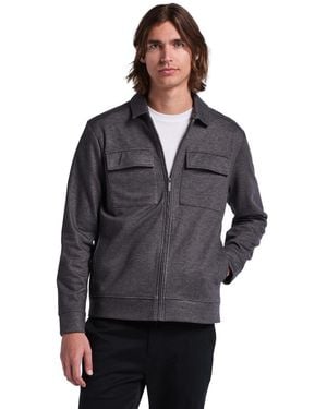 Perry Ellis Herringbone Cotton-blend Zip-front Jacket - Gray