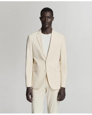 Mango Super Slim-fit Stretch Fabric Suit Jacket - Natural