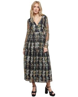 Oasis Open Back Long Sleeve Midi Dress - White