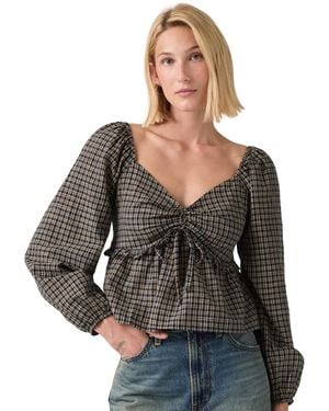 Levi's Lotte Front-tie Slim-fit V-neck Blouse - Black