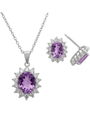 Macy's 2-piece Set Lab Grown White Opal (1.50 Ct. T.w. - Purple