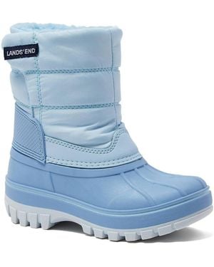 Lands' End Big Girls Frost Insulated Waterproof Snow Boots - Blue