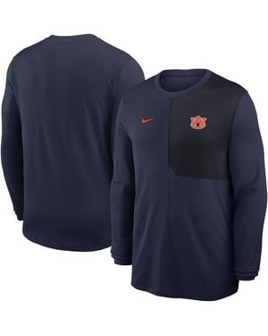 Nike Auburn Tigers 2025 Sideline Coach Uv Dri-fit Long Sleeve T-shirt - Blue