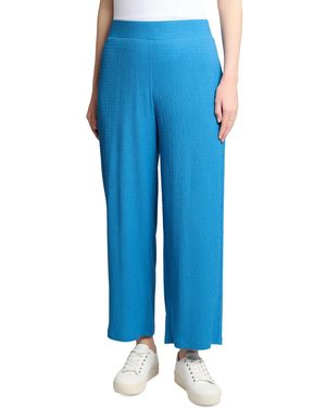 Jones New York Petite Textured Pull-on Wide-leg Pants - Blue