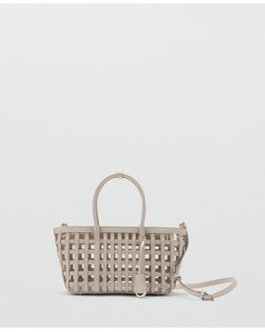 Mango Braided Handbag - White