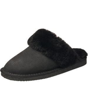 French Connection Sheepskin Scuff - Black