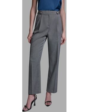 BCBGMAXAZRIA High Rise Pinstripe Wide Leg Pants - Gray
