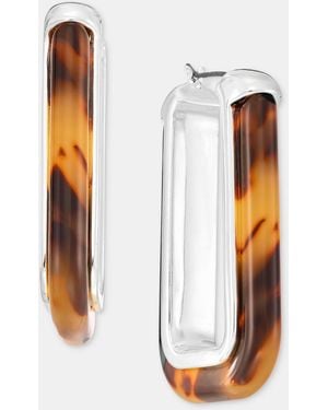 Ralph Lauren Tortoise-look Oval Hoop Earrings - White