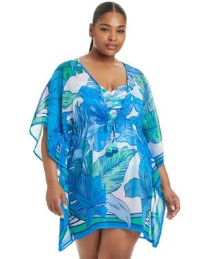 Bleu Rod Beattie Plus Size Bellissimo Cover-up Swim Caftan - Blue