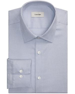 Calvin Klein Cotton Stretch Slim-fit Dress Shirt - Blue