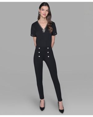 Karl Lagerfeld Straight Fit Pants - Gray