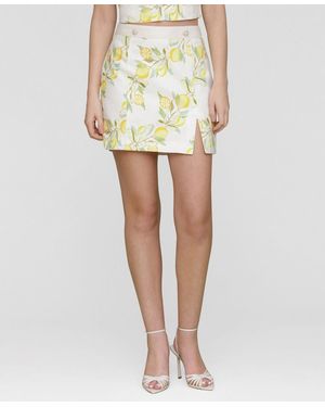 Avec Les Filles Side-slit Miniskirt - Yellow