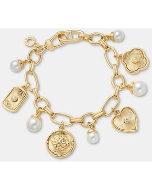Anne Klein Crystal & Imitation Motif Charm Bracelet - Metallic