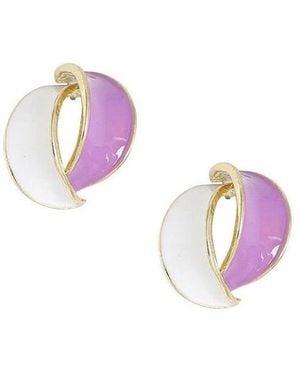 SOH Gold-tone Wrap Studs - Pink