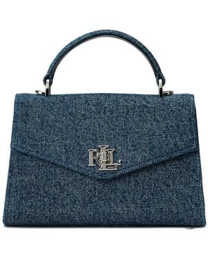 Ralph Lauren Farrah Small Washed Denim Satchel - Blue