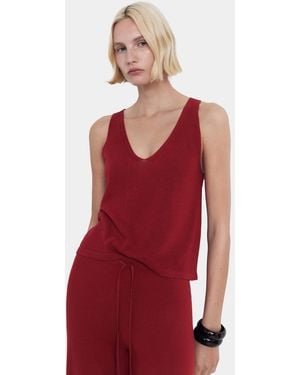 Mango V-neck Knit Top - Red