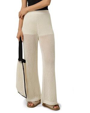 LILYSILK Toscana Wide-leg Pull-on Pointelle Pants - Natural