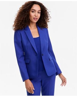 Tahari Shoulder-padded Peak-lapel Blazer - Blue