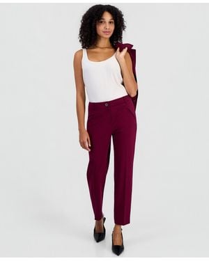 BarIII Compression High-rise Straight-leg Pants - Red