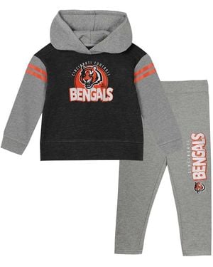 Outerstuff Toddler 2-piece Cincinnati Bengals Club House Long Sleeve Hoodie Top And leggings Set - Gray
