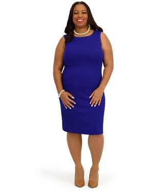 Kasper Sleeveless Sheath Dress - Blue
