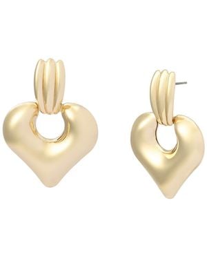 Steve Madden Heart Doorknocker Earrings - Metallic