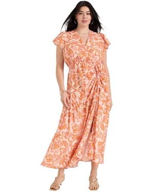 June + Vie June + Vie June + Vie Faux-wrap Maxi Dress - Orange