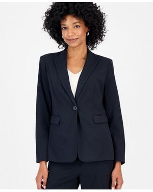 Jones New York Peak Lapel Collared Jacket - Blue