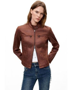 Desigual Jacket Leather Effect - Brown